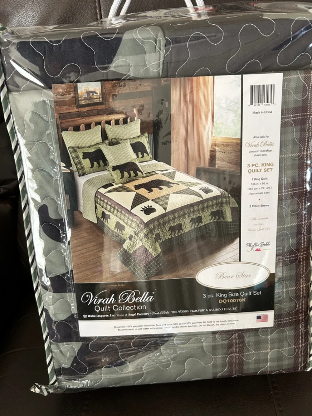 Virah Bella Bear Star Lightweight 3Piece King Quilt Set